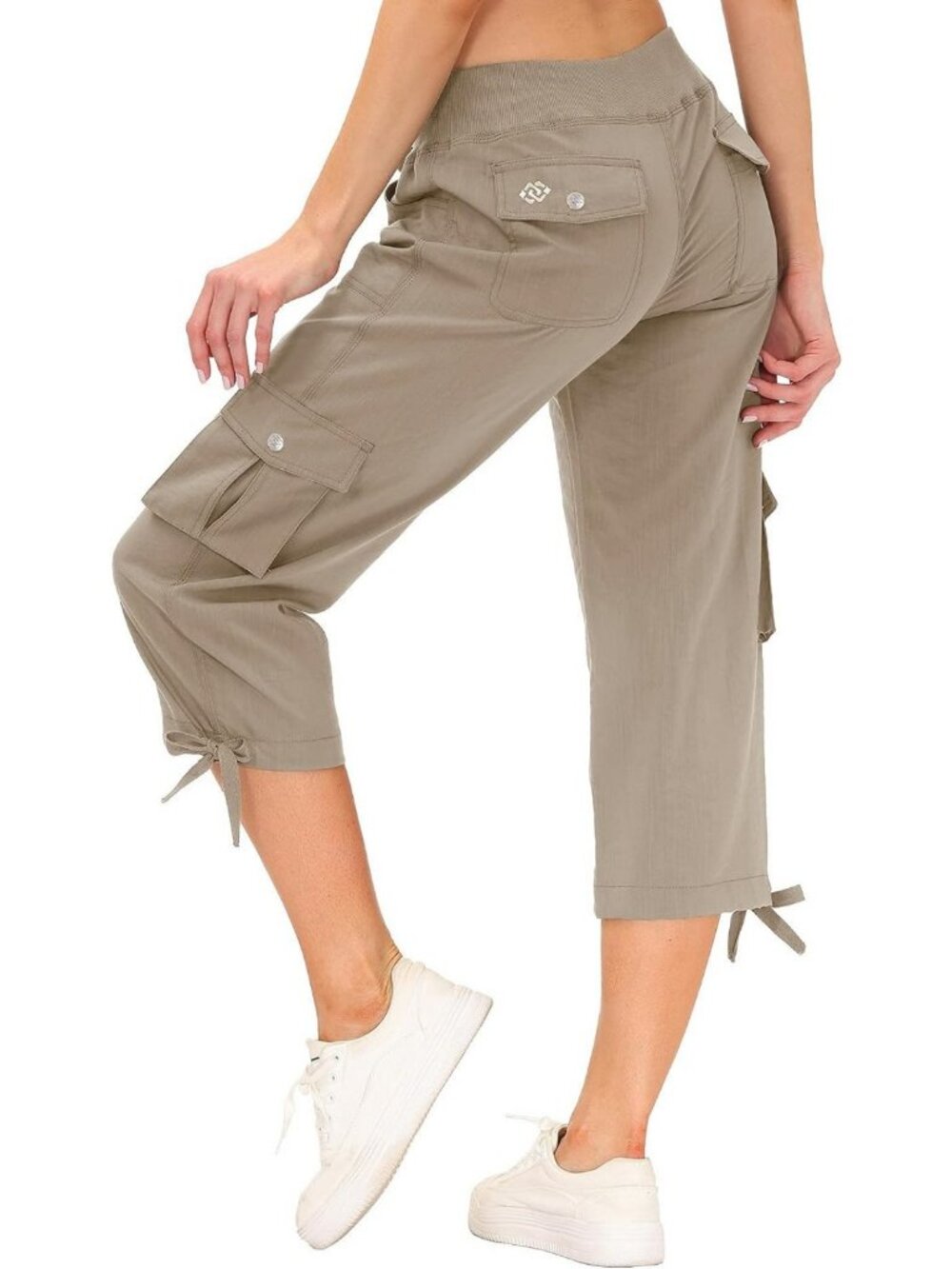 Lightweight Women's Cargo Capris for Travel & Hiking - 6 Pocket Design